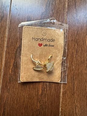 Handmade planet dangle earrings